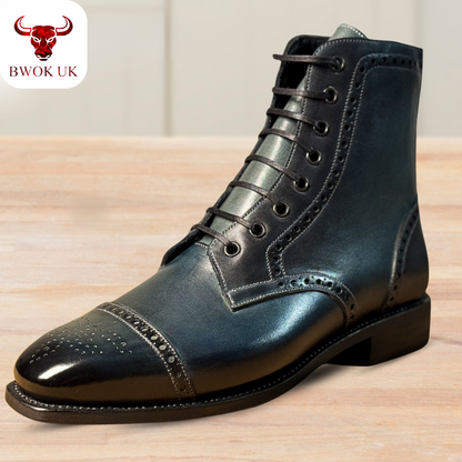 Leather Brogue Boots for Men