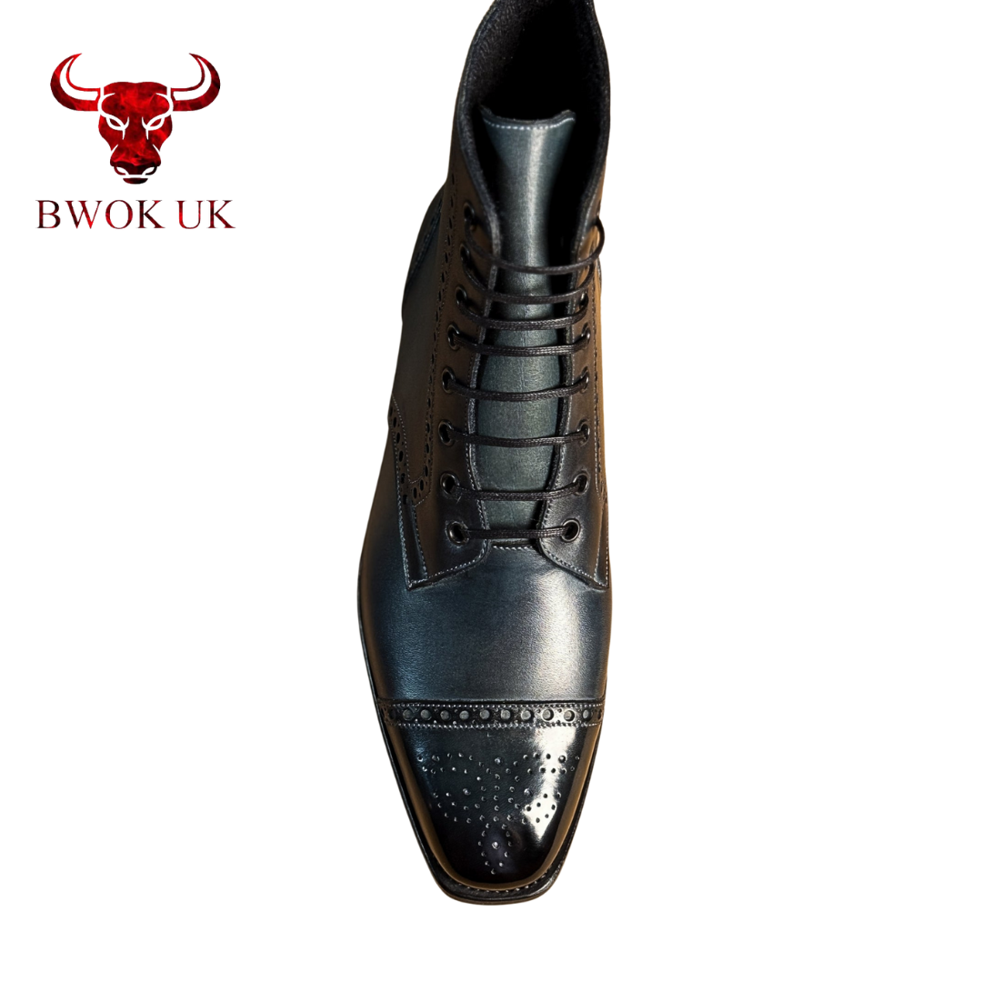 Leather Brogue Boots for Men