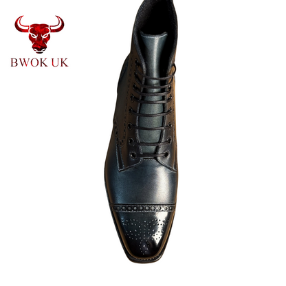 Leather Brogue Boots for Men