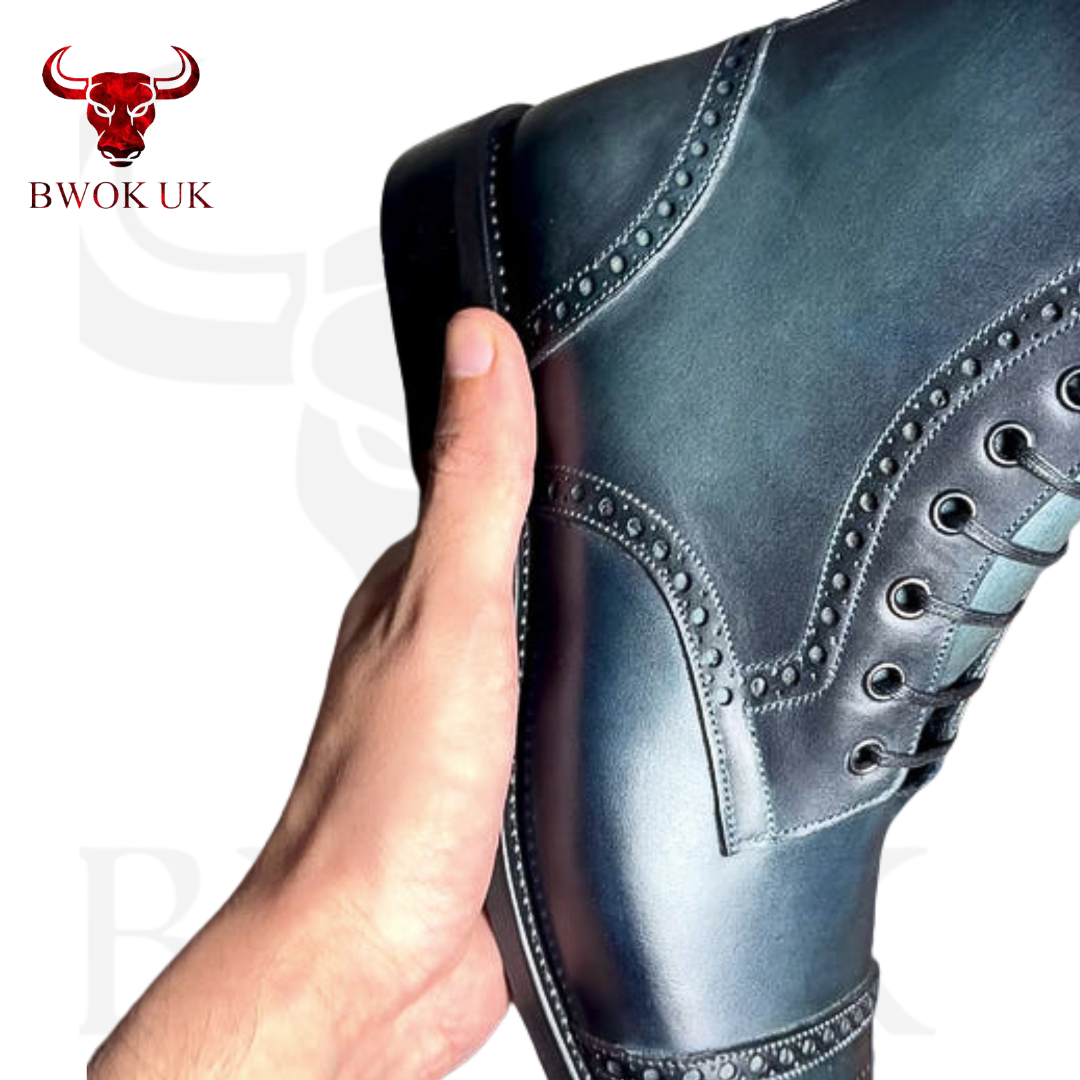 Leather Brogue Boots for Men