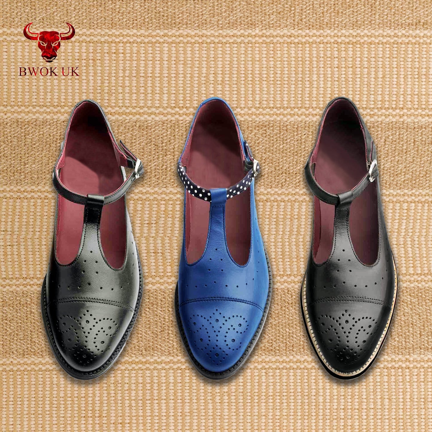 Mary Jane Leather T-Bar Shoes