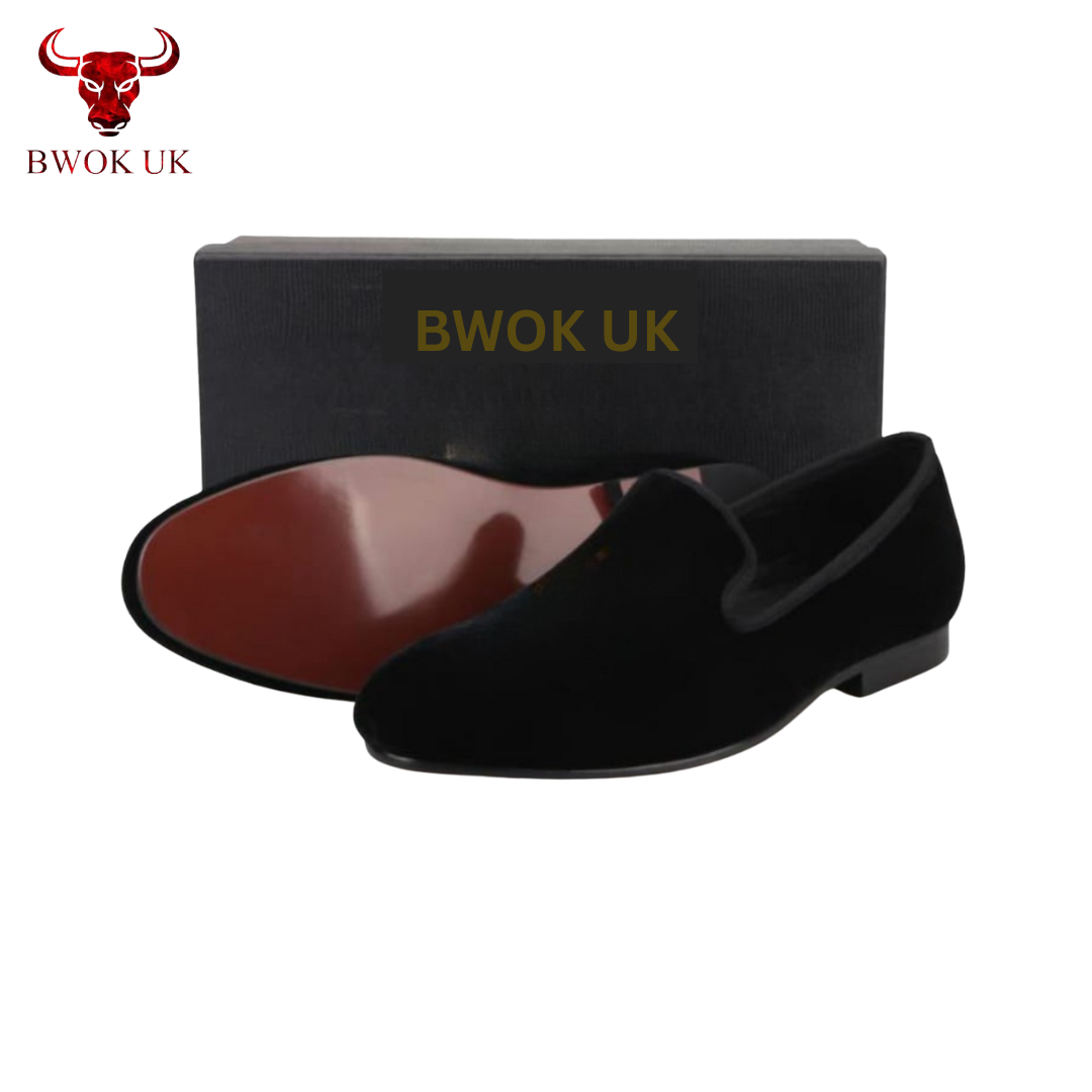 Premium Black Velvet Loafers