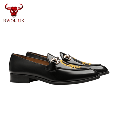 Black Patent Leather Loafers - Bwok limited