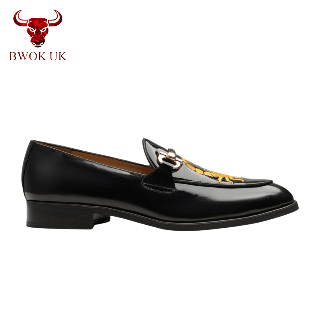 Black Patent Leather Loafers - Bwok limited
