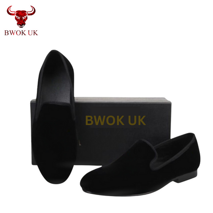 Premium Black Velvet Loafers