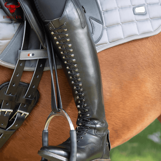 Black Leather Equestrian Boots - Bwok limited