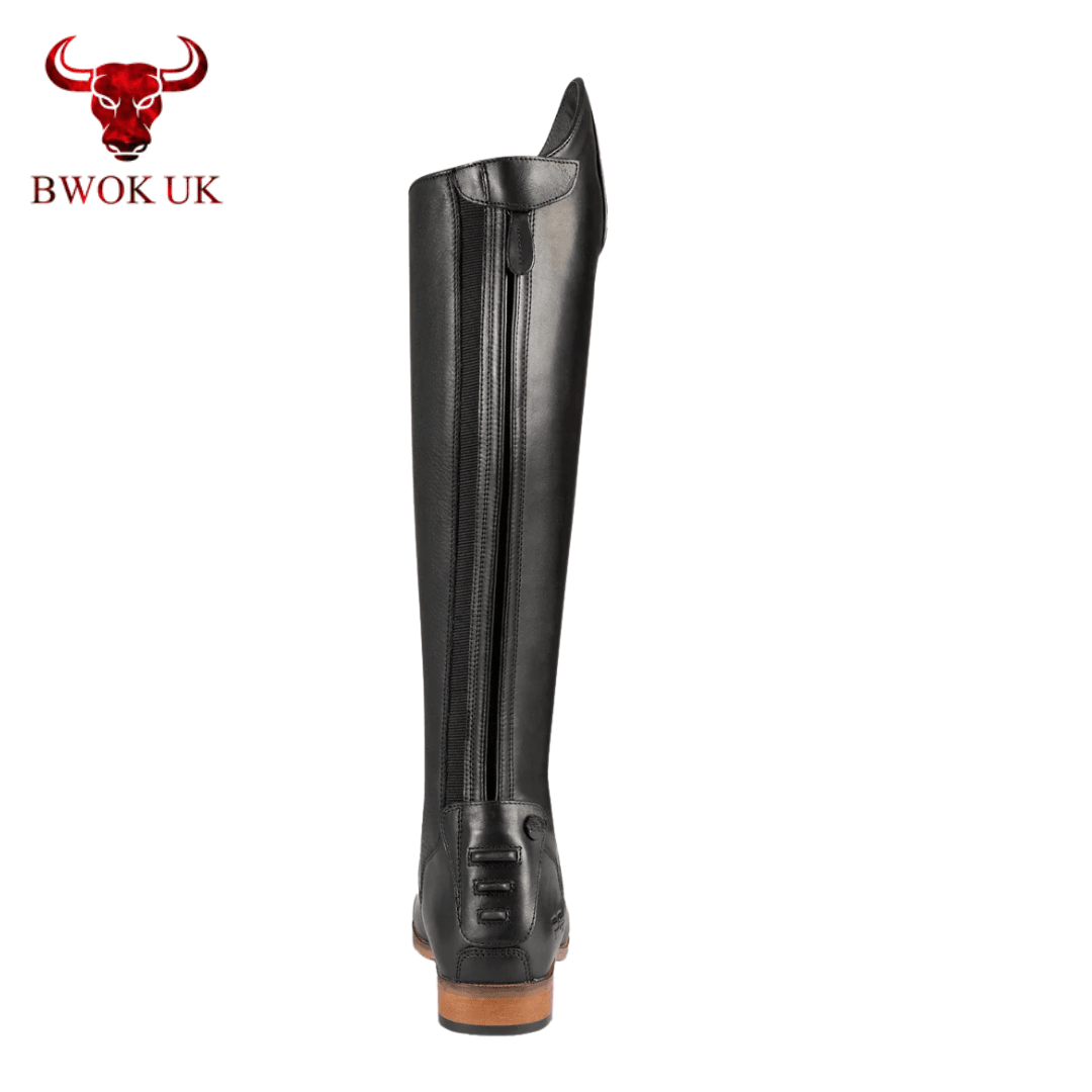 Black Leather Equestrian Riding Boots - Bwok limited