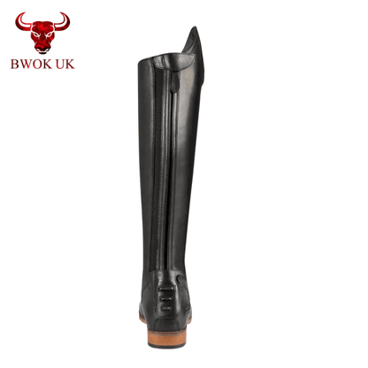 Black Leather Equestrian Riding Boots - Bwok limited