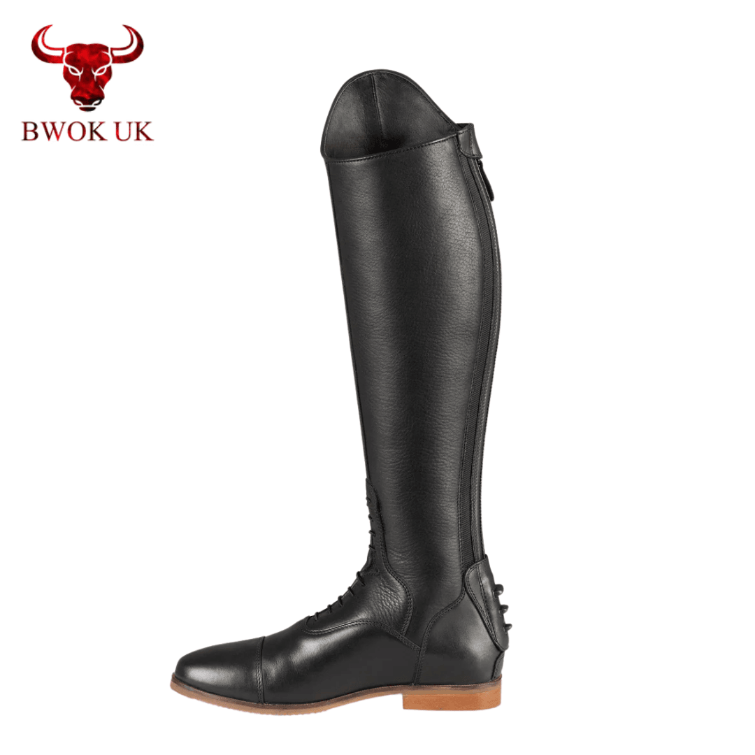 Black Leather Equestrian Riding Boots - Bwok limited