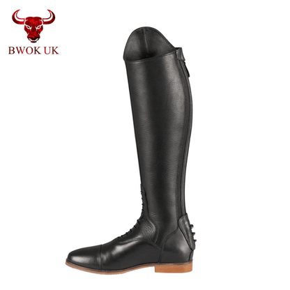 Black Leather Equestrian Riding Boots - Bwok limited