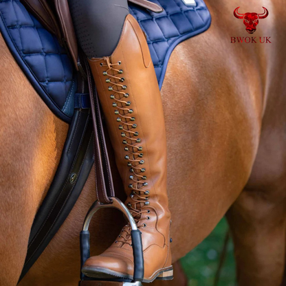 Cognac Leather Riding Boots