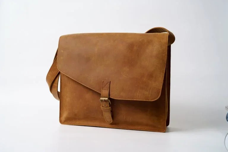 Sachel Laptop Leather Bag - Bwok limited