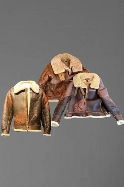 Vintage Aviator Shearling Leather Jacket - Bwok limited