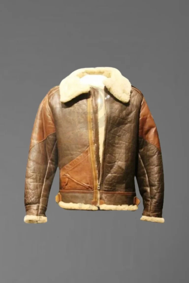 Vintage Aviator Shearling Leather Jacket - Bwok limited