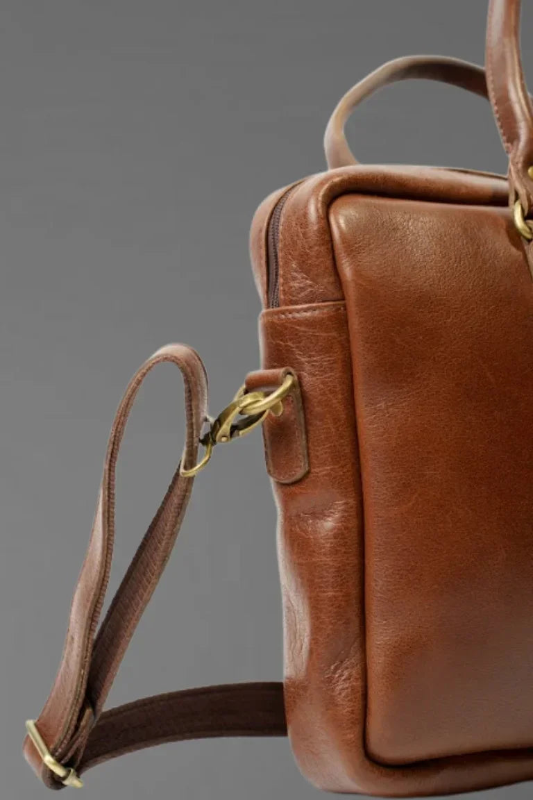 Laptop Bag Burgundy Color Brass - Bwok limited