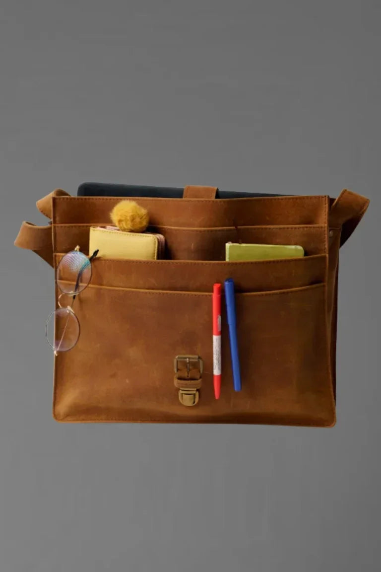 Sachel Laptop Leather Bag - Bwok limited