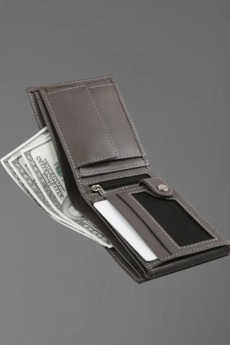 Multi-Layer Leather Wallet – Sleek, Spacious & Secure - Bwok limited