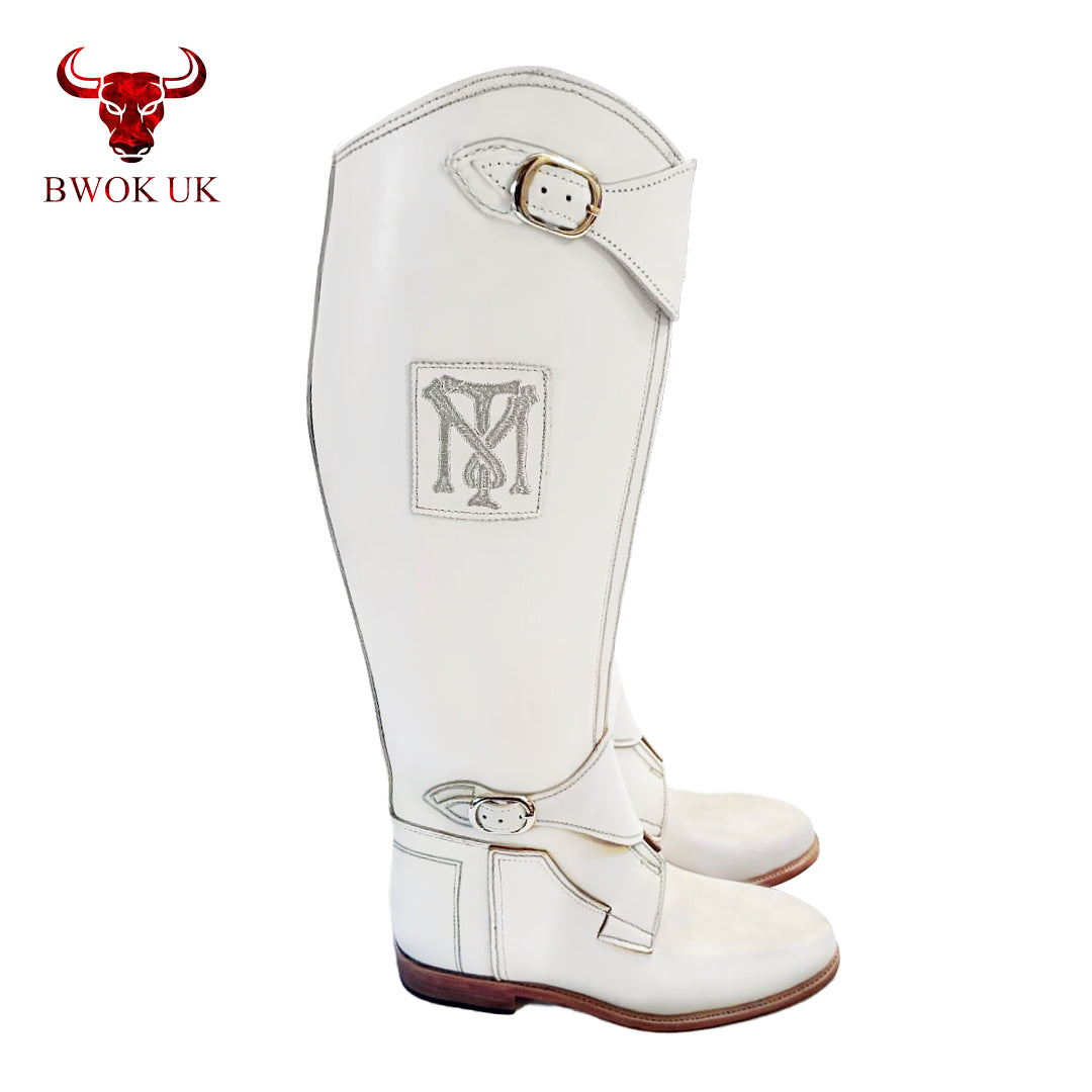 White Riding Long Boots