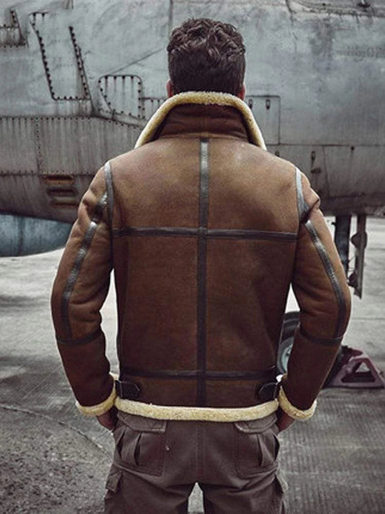Men Brown jacket with Skin Fur - Bwok limited