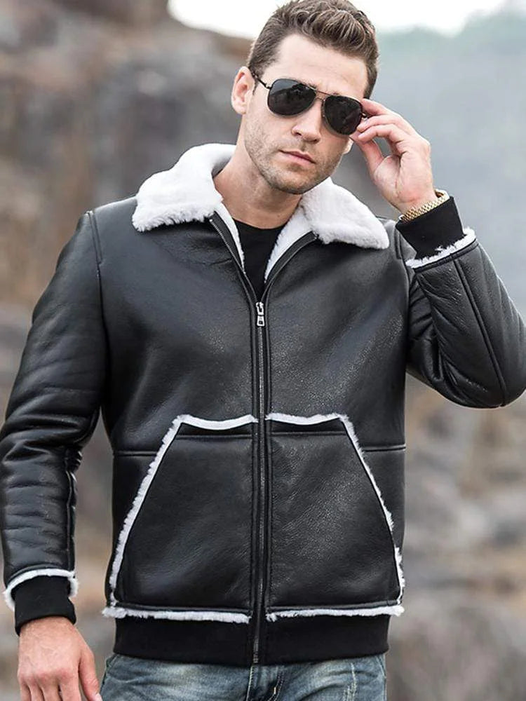 Leather Jacket White Fur - Bwok limited