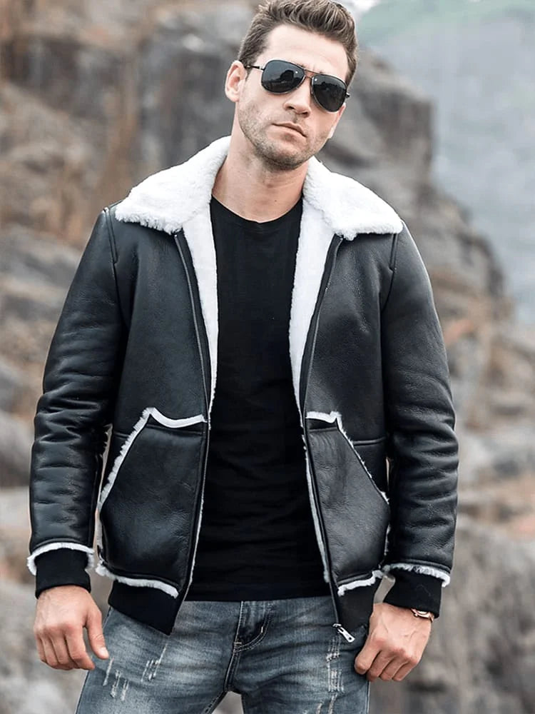 Leather Jacket White Fur - Bwok limited