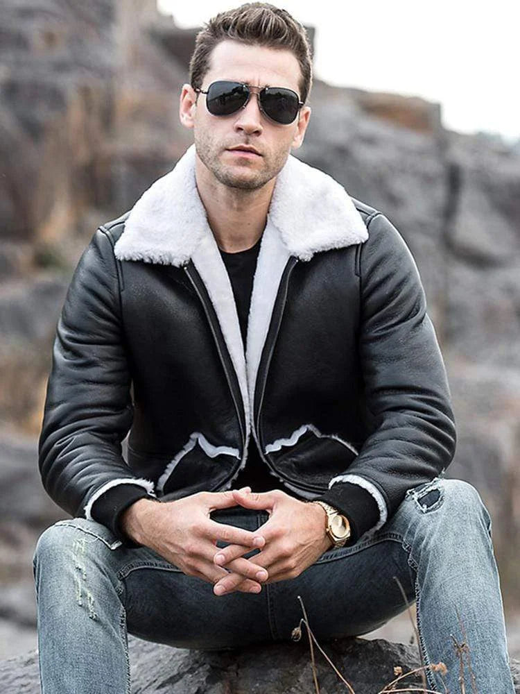 Leather Jacket White Fur - Bwok limited