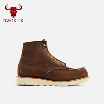 Handmade Suede Moc Toe Boots