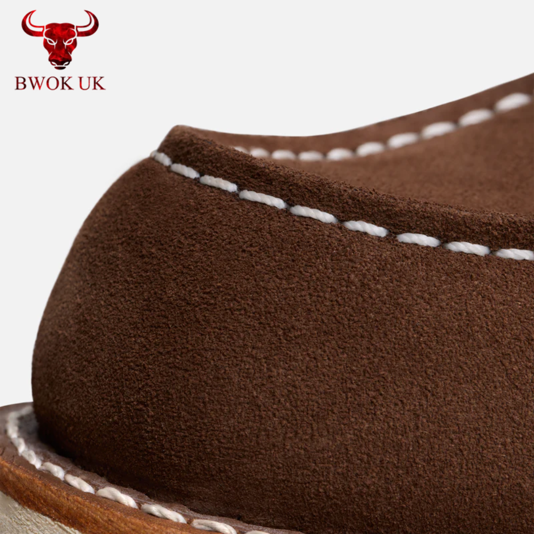 Handmade Suede Moc Toe Boots