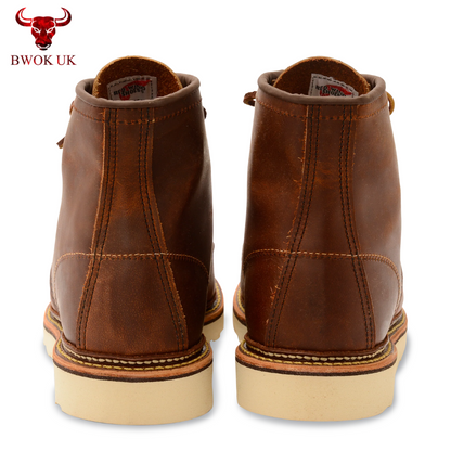 Leather Moc Toe Boots