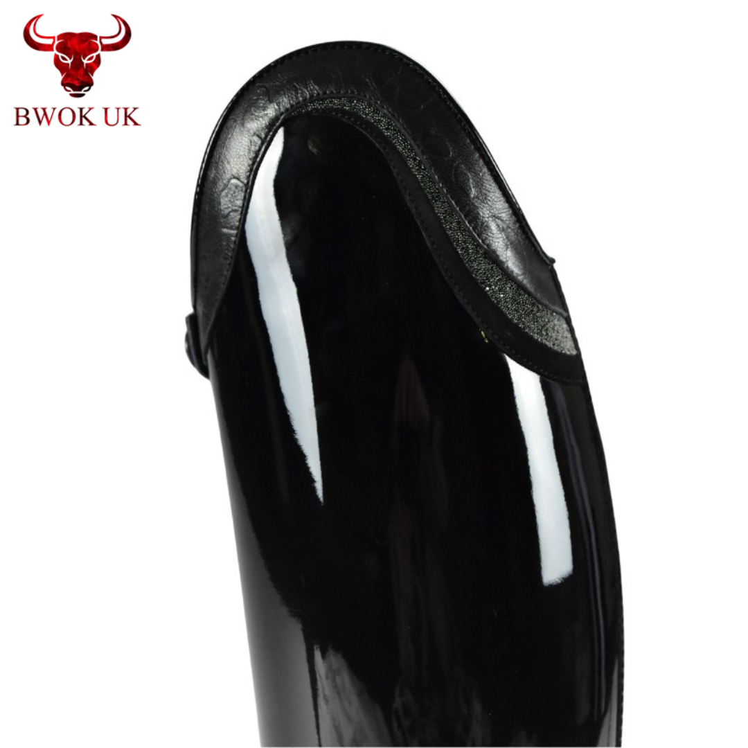Handmade Blackt Leather Riding Boots