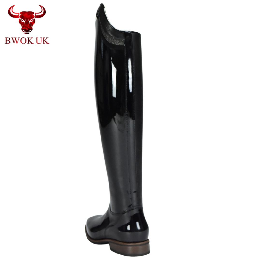 Handmade Blackt Leather Riding Boots