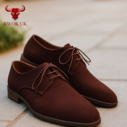 Brown Suede Derby Shoes