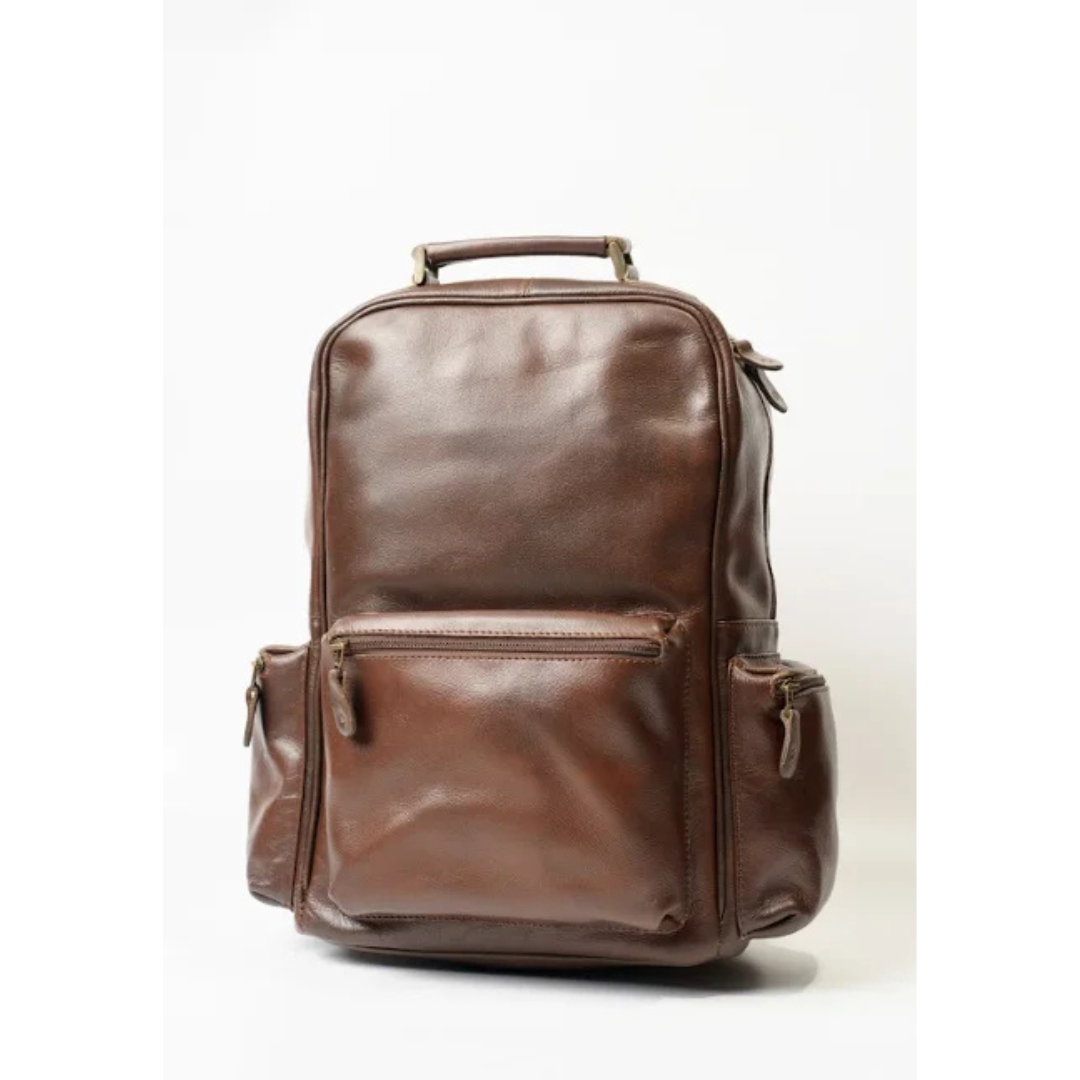 Leather  Brown Backpack
