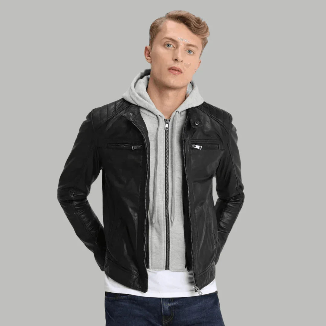 Black Biker Classic Jacket - Bwok limited