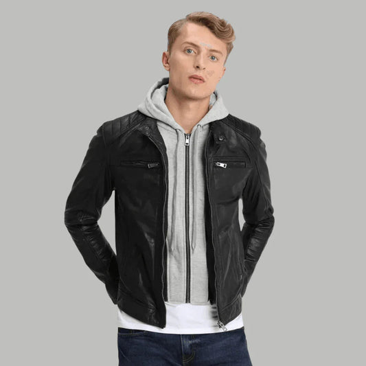 Black Biker Classic Jacket - Bwok limited