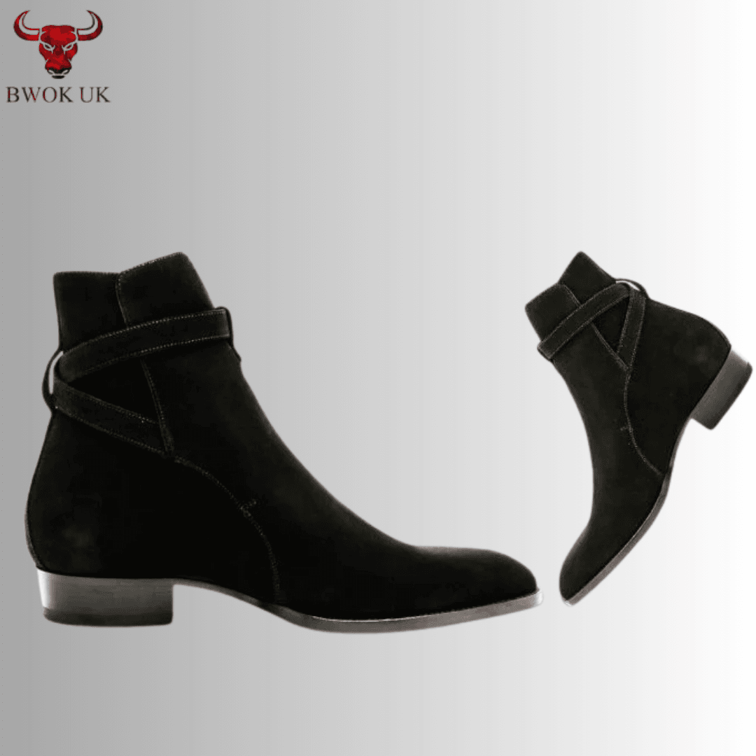 Black Suede Ankle Boots - Bwok limited