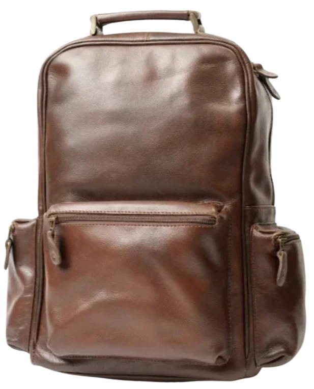 Leather  Brown Backpack