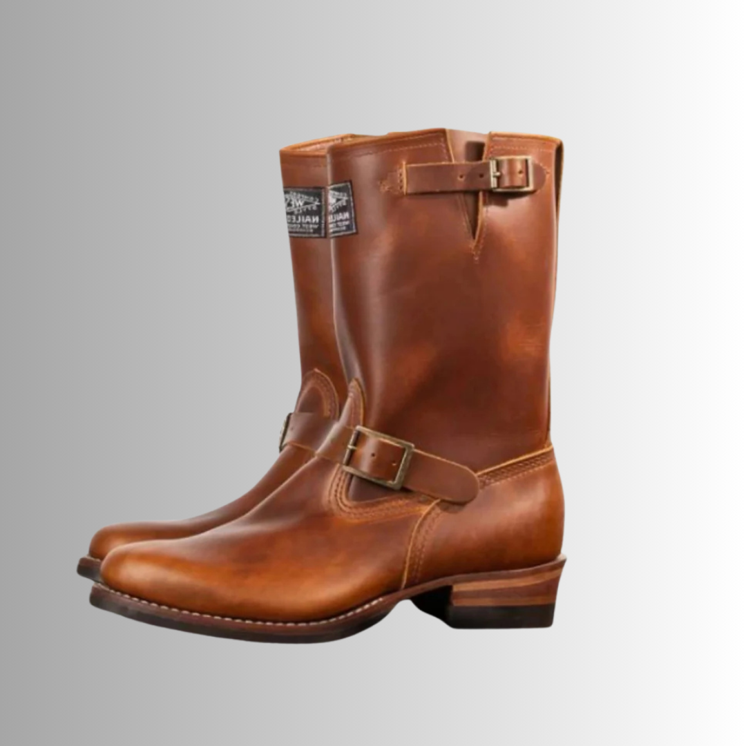 Tan Leather Engineer Boots
