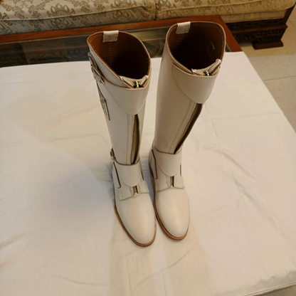White Riding Long Boots