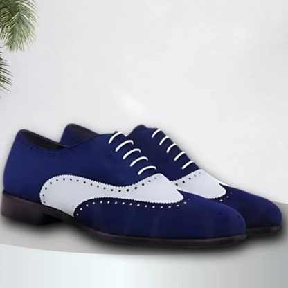 Blue Wingtip Brogue Shoes