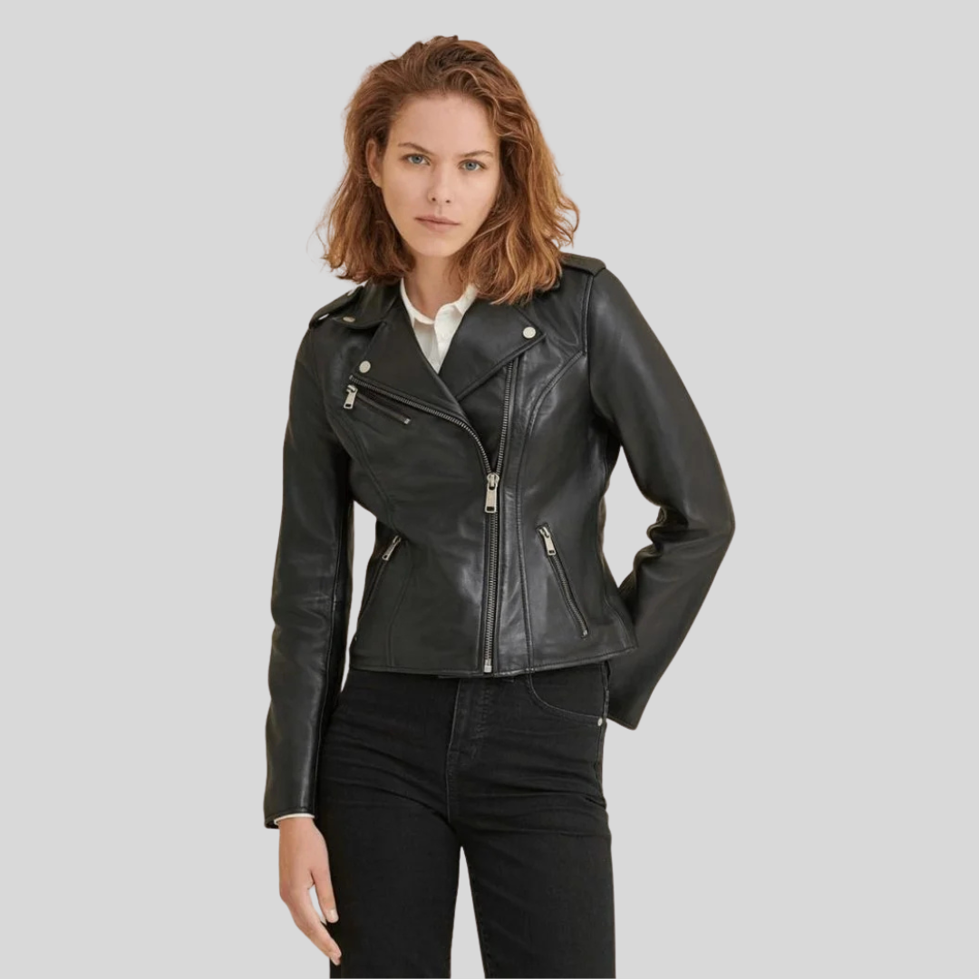 Women Leather Biker Jacket