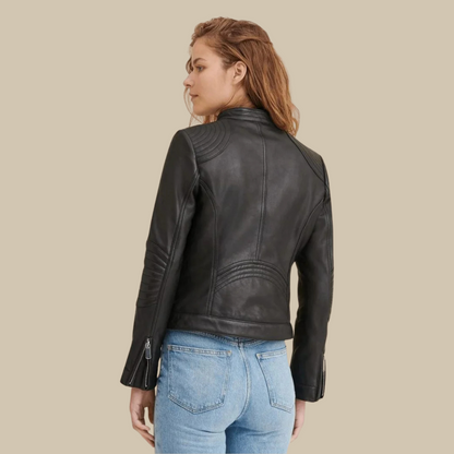 Women's Leather Biker Jacket