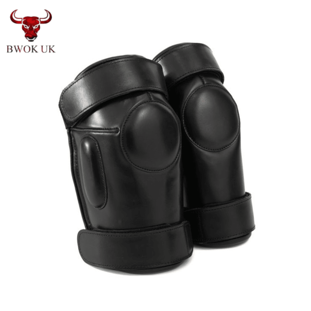 Black Leather Knee Pads - Bwok limited