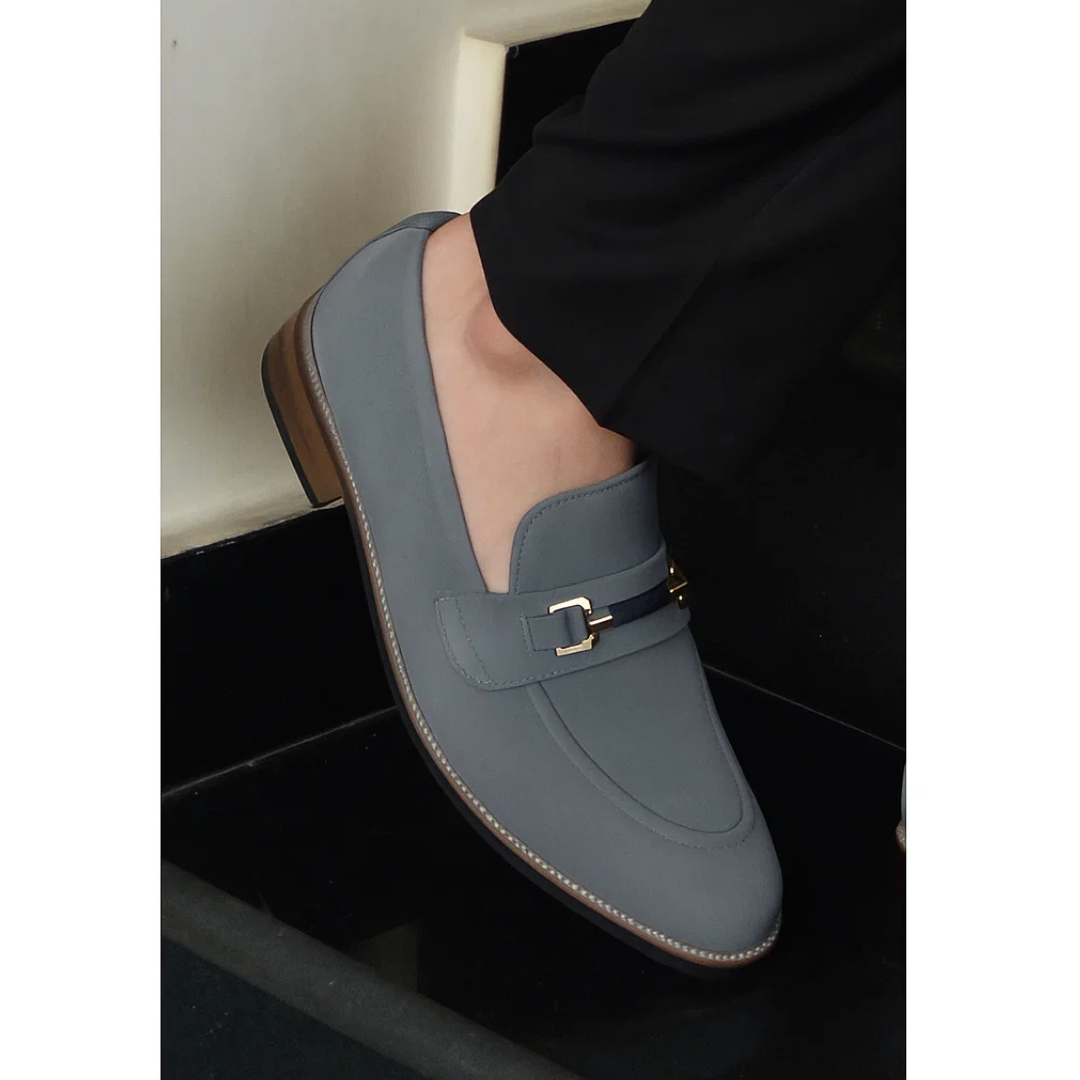 Men’s Grey Suede Loafers