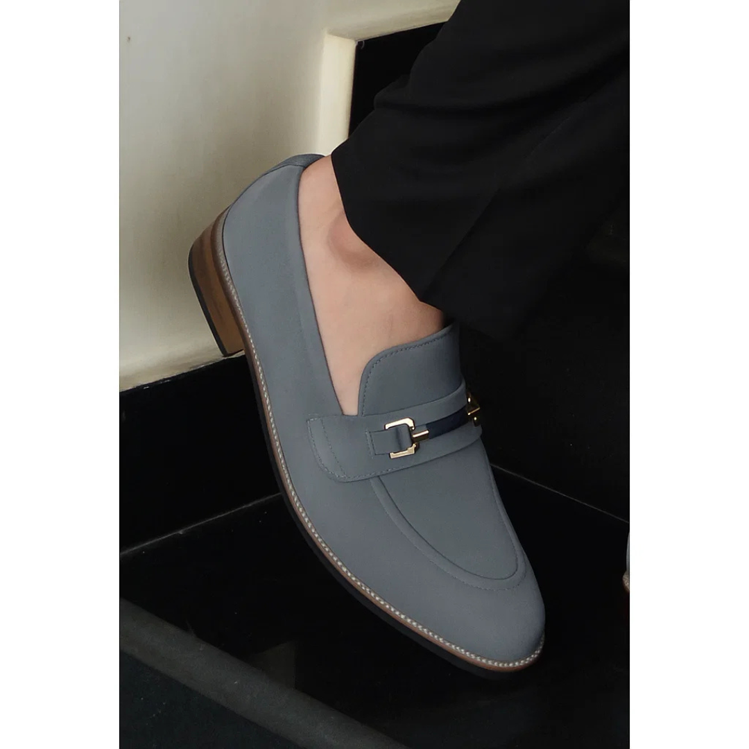 Men’s Grey Suede Loafers