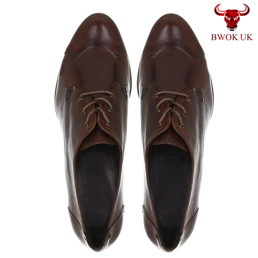Handmade Brown Leather Oxford Shoes