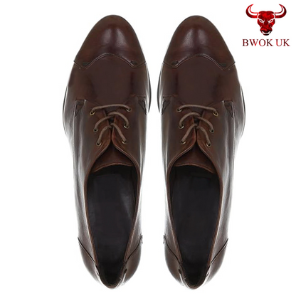 Handmade Brown Leather Oxford Shoes