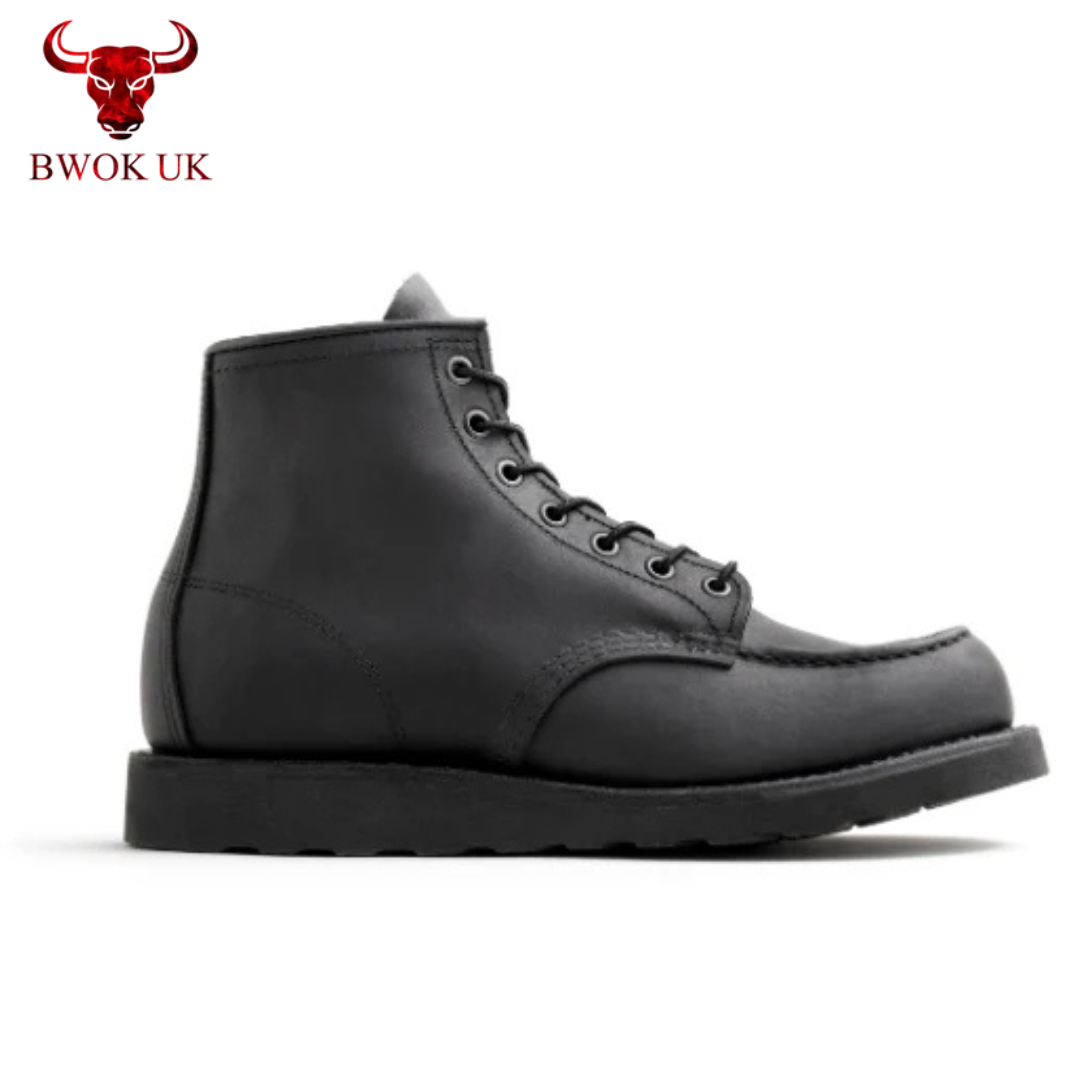 Handmade Leather Moc Toe Boots
