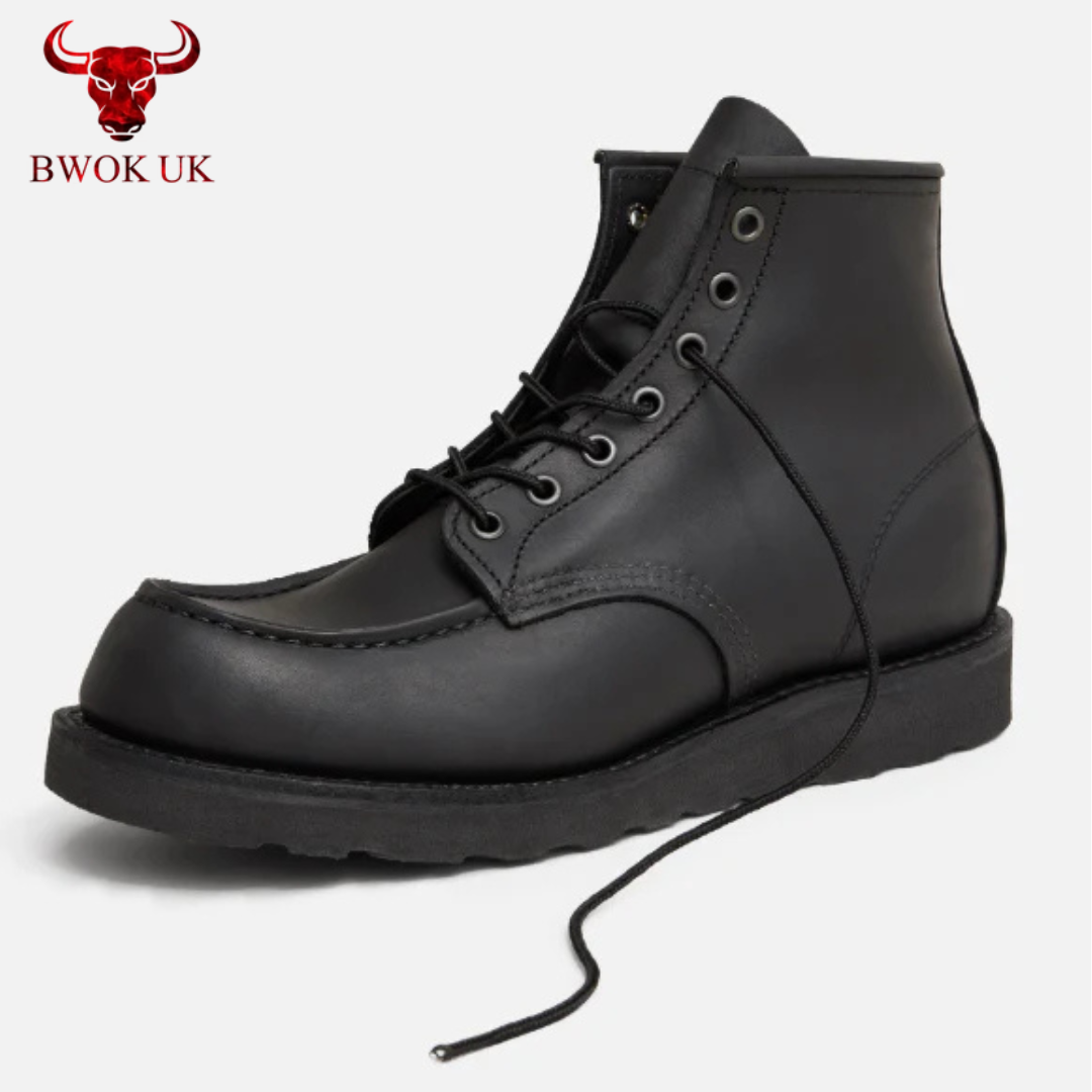 Handmade Leather Moc Toe Boots