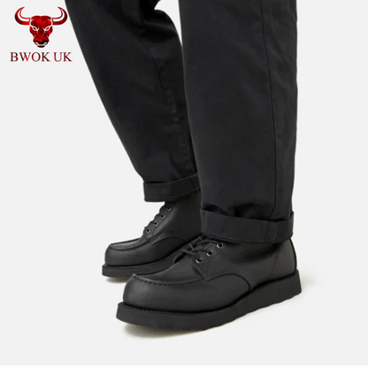 Handmade Leather Moc Toe Boots
